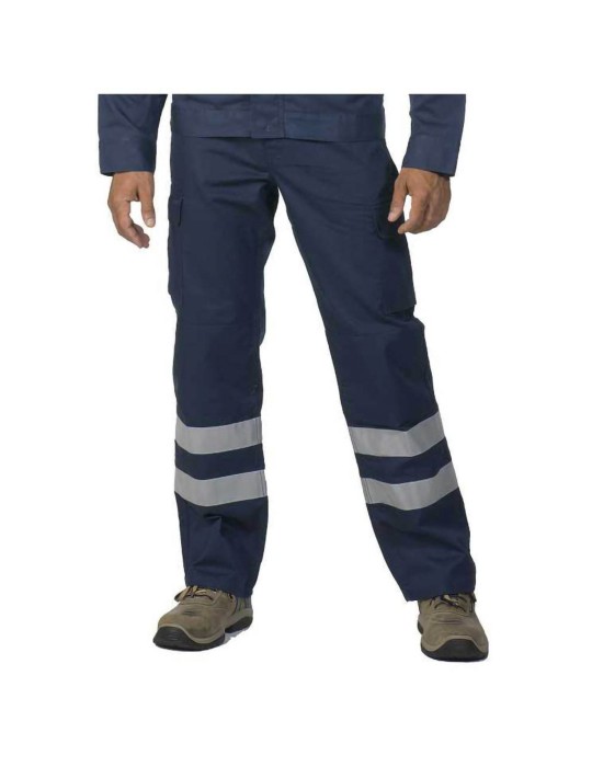 Pantalon en polycoton bleu avec double bande « 8030k2aid »