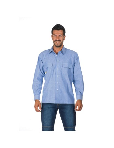 Camicia chambray a manica lunga