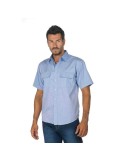 Camicia chambray a mezza manica
