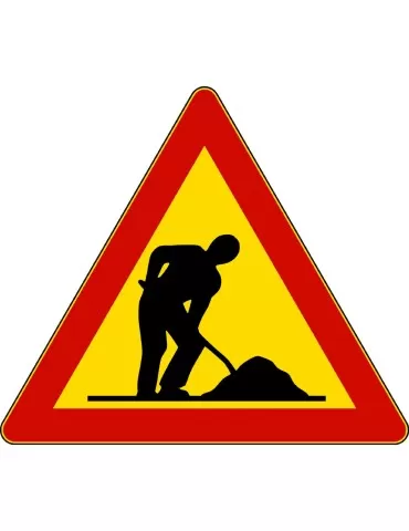 Triangolo lato 90 in ferro classe 1 fig. 383 &quot; lavori in corso &quot;
