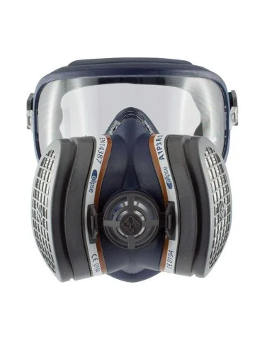 Maschera tpe senza lattice e silicone fornita con 2 filtri a1p3 e visiera policarbonato m/l