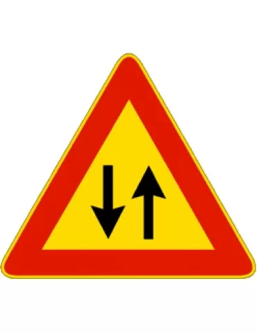 Triangolo lato 90 in ferro classe 1 fig. 387 &quot; doppio senso di circolazione &quot;