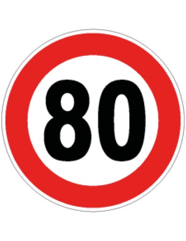 Bandscheibendurchmesser. 60 cm, Klasse 1, Abb. 50 " Höchstgeschwindigkeitsbegrenzung: 80 km/h "