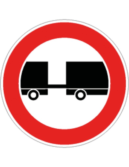 Diamètre discale. 60 cm classe 1 fig. 61 « transit interdit pour les véhicules motorisés remorquant une remorque »