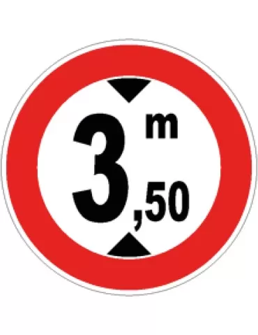 Disc diam. 60 cm class 1 fig. 66 &quot; transit prohibited to vehicles with a height greater than ... m &quot;