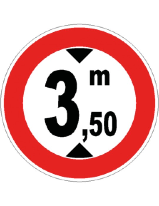 Diamètre discale. 60 cm classe 1 fig. 66" interdit aux véhicules d’une hauteur supérieure à ... m "