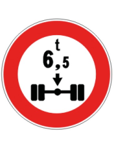 Disc diam. 60 cm class 1 fig. 69 &quot; transit prohibited to vehicles with an axle mass greater than ... ton &quot;