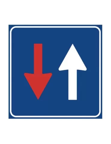 Class 1 plate plate dim. 60x60 fig. 45 &quot;Right of way in alternating one-way streets&quot;