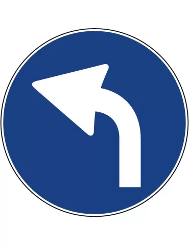 Disc diameter 60 cm class 1 fig. 80/e &quot; mandatory left direction warning &quot;
