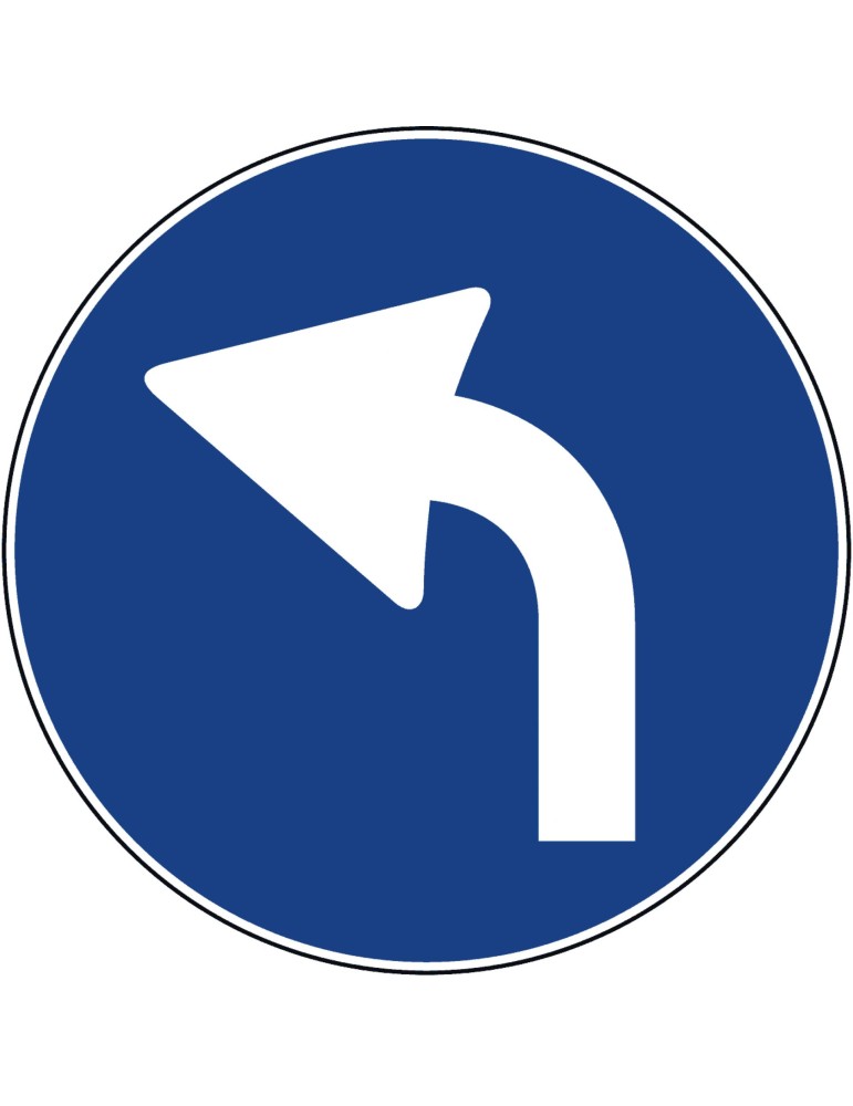 Disc diameter 60 cm class 1 fig. 80/e " mandatory left direction warning "