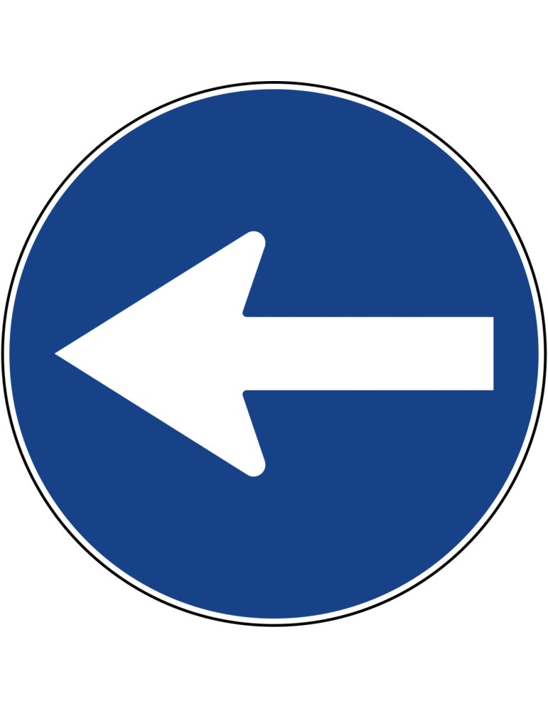 Diamètre discale. 60 cm classe 1 fig. 80/b « direction obligatoire à gauche »