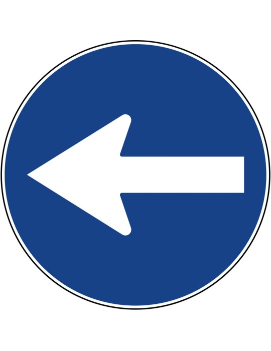 Disco diam. 60 cm classe 1 fig. 80/b " direzione obbligatoria a sinistra "