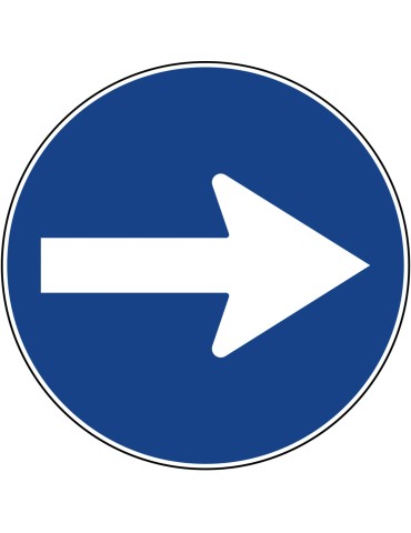 Disco diam. 60 cm classe 1 fig. 80/c &quot; direzione obbligatoria a destra &quot;