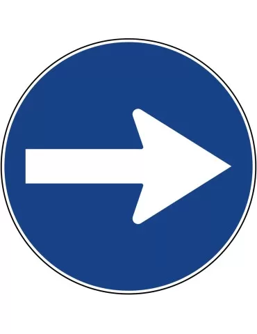 Disco diam. 60 cm classe 1 fig. 80/c &quot; direzione obbligatoria a destra &quot;