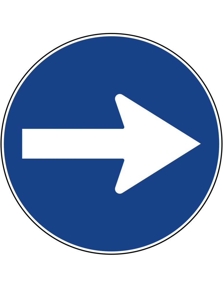 Diamètre discale. 60 cm classe 1 fig. 80/c « direction obligatoire à droite »