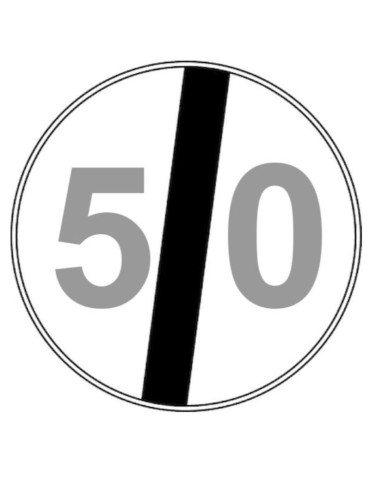 Disc diam 60 chapa metálica clase 1 fig. 71 "limitación de velocidad de fin de velocidad"