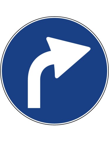 Disc diameter 60 cm class 1 fig. 80/d " mandatory direction warning to the right "