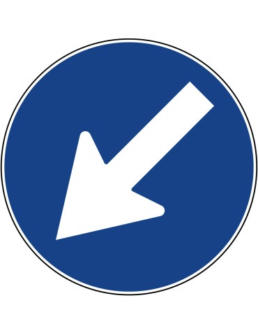 Diámetro del disco: 60 cm, clase 1, fig. 82/a, "paso obligatorio a la izquierda".