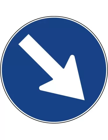 Disc diameter 60 cm class 1 fig. 82/b &quot; compulsory passage to the right &quot;