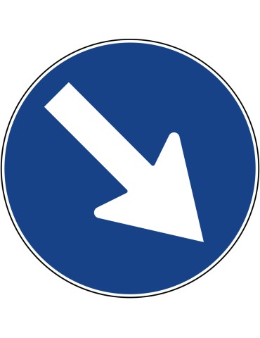 Diámetro del disco: 60 cm, clase 1, fig. 82/b "paso obligatorio a la derecha"