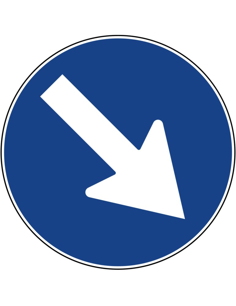 Scheibendurchmesser 60 cm, Klasse 1, Abb. 82/b "Pflichtpassage nach rechts"