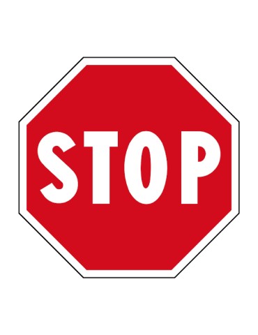 Un octágono amplio. 60 cm chapa metálica clase 2 fig. 37 "Stop"