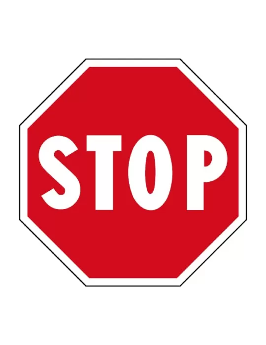 Wide octagon. 60 cm class 2 sheet metal fig. 37 "Stop" Wide octagon. 60 cm class 2 sheet metal fig. 37 "Stop"