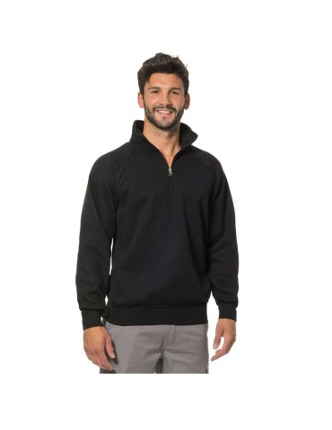 Felpa zip corta colore nero