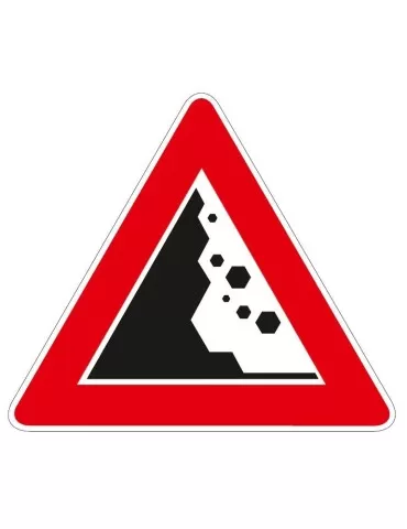 Triangolo lato 90 lamiera classe 1 fig. 30/a " Caduta massi DX "