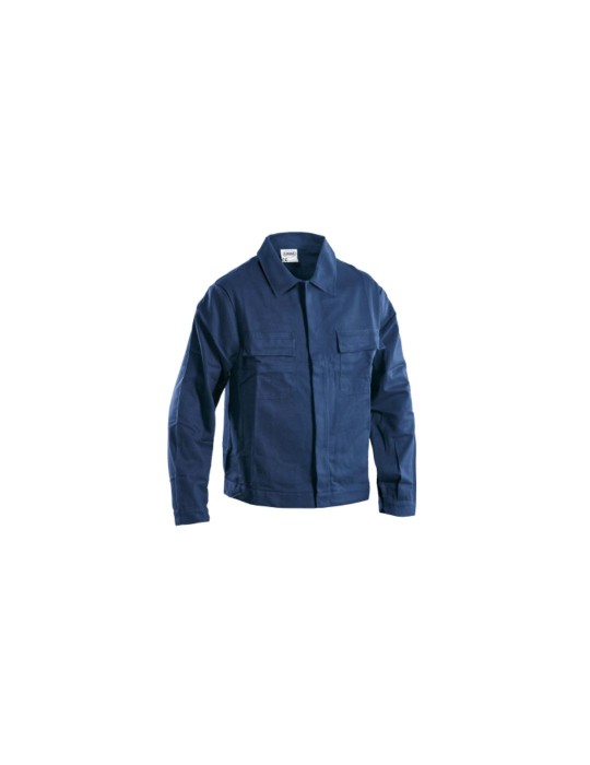 Veste avec boutons bleus recouverts
