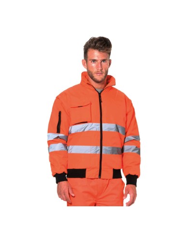 Orange nylon jacket with double band