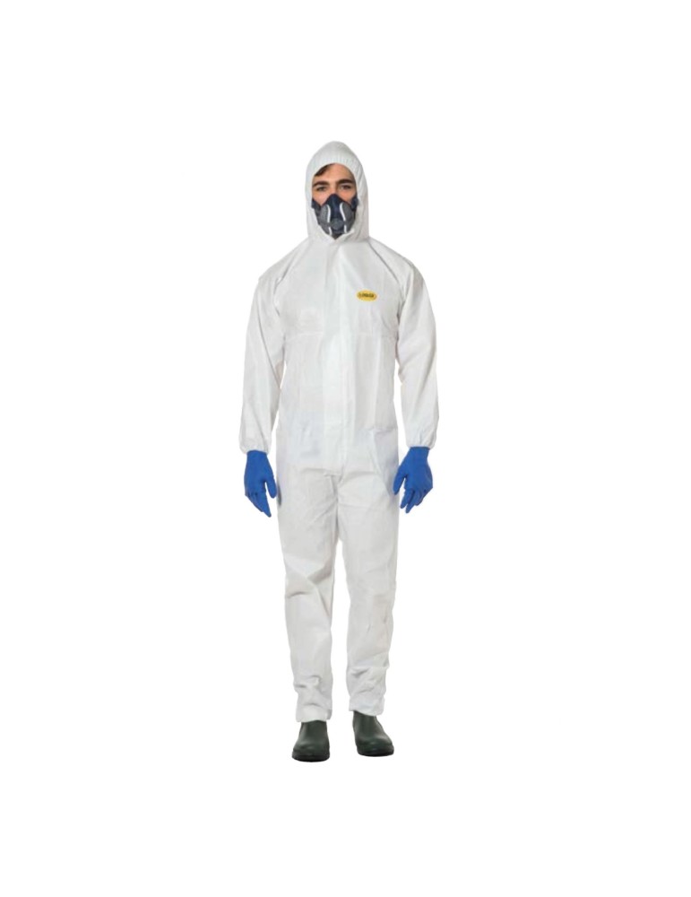 Laminated pp+pe coverall 55gr. Hooded