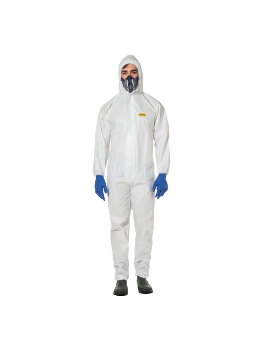 Laminated pp+pe coverall 55gr. Hooded Laminated pp+pe coverall 55gr. Hooded