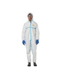 Laminated PE coverall 65gr. Heat-sealed