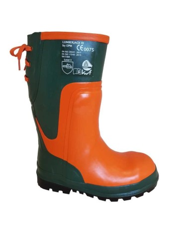 Rubber lumberjack boot with steel toe cap