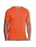 T-shirt basic girocollo a manica corta in 100% cotone di color arancio