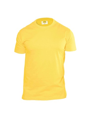 T-shirt basic girocollo gialla