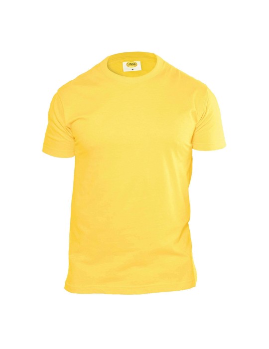 Camiseta amarilla básica de cuello redondo