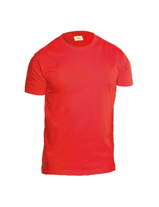 Camiseta roja básica de cuello redondo