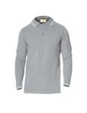 Langärmeliges Poloshirt, 100% Baumwollgrau