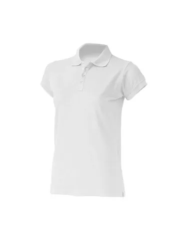 White jersey short-sleeved polo shirt