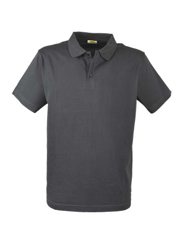 Anthracite grey jersey short-sleeved polo shirt
