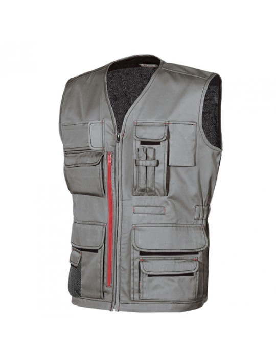Gilet de travail « fun » gris pierre
