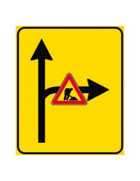 Avis d’intersection en plaque de tôle de classe 1 mesurant 40x60 cm sur fond jaune