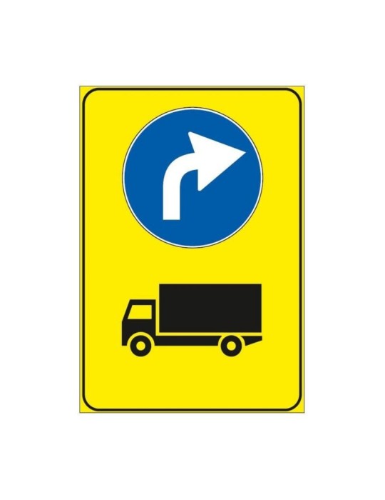 Plaque en tôle classe 1 40x60 fig. 409/a « avertissement obligatoire de déviation de camion »