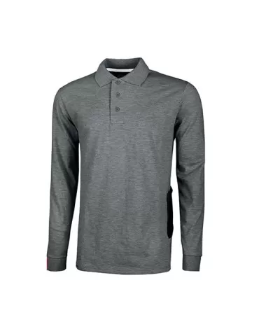 Work polo shirt &quot; live &quot; meteorite grey