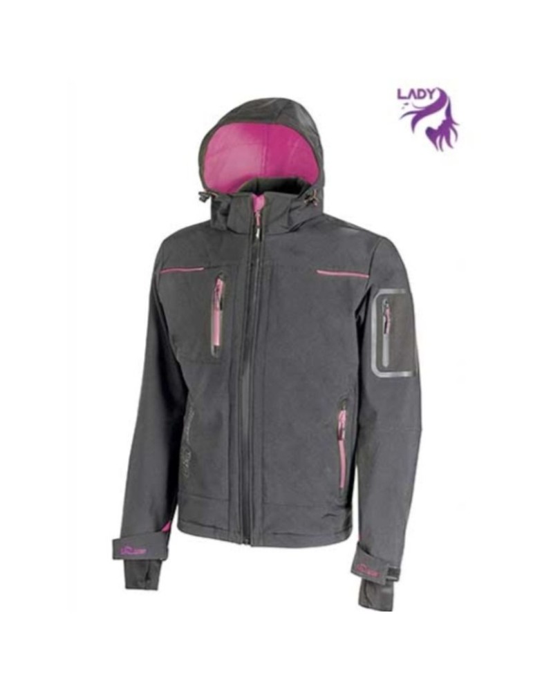 Work softshell jacket u-power Space Grey Fuchsia FU187GF Work softshell jacket u-power Space Grey Fuchsia FU187GF