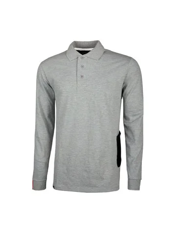 Work polo shirt &quot; live &quot; grey silver