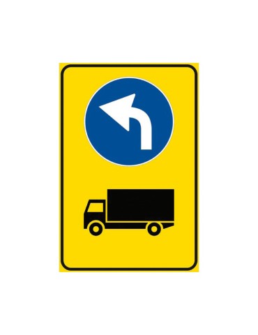 Plaque en tôle classe 1 60x90 fig. 409/a « avertissement obligatoire de déviation de camion »