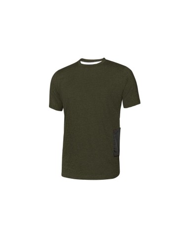 T-shirt de travail U Power Road slim-fit vert foncé EY138DG travail